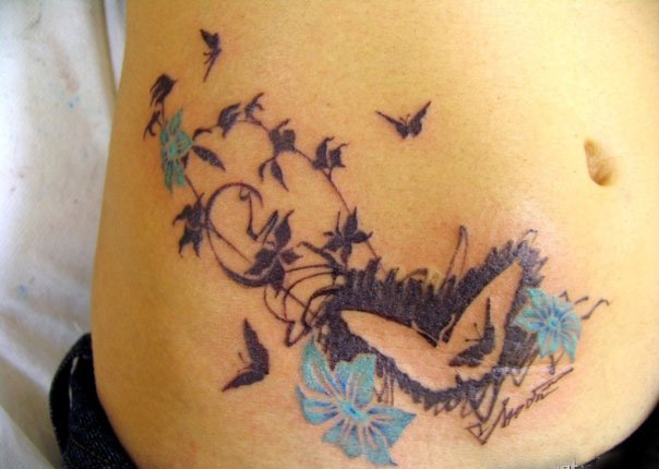 flower butterfly tattoos