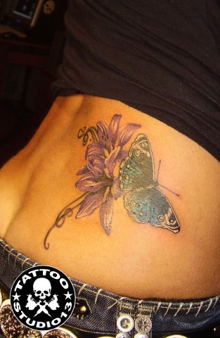 Tattoo Design on Flower Butterfly Tattoos    Flower Butterfly Tattoos 08